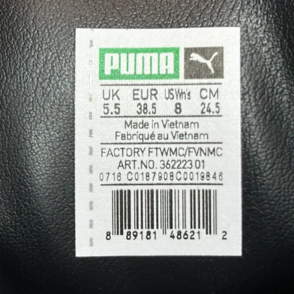 🔴 PUMA SUEDE PLATFORM Women`s Size 8 Black White Comfort Shoes 362223 01